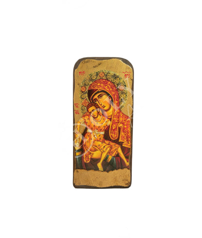 Virgin Mary icon Panagia Kykkou, Handmade Greek Orthodox Icon Mother of God, Theotokos Byzantine art wall hanging wood plaque wedding gift - TheHolyArt