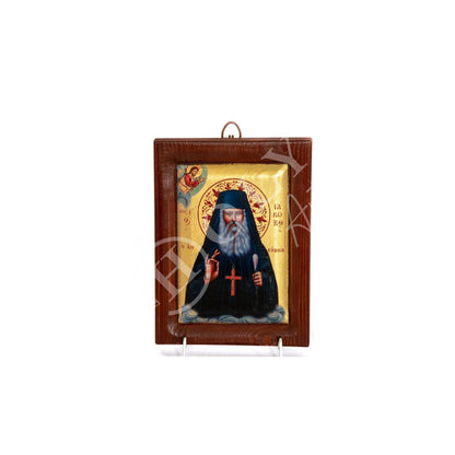 Saint Iakovos Tsalikis icon, Handmade Greek Orthodox icon, Byzantine art wall hanging canvas icon w/ gold leaf wood plaque, religious gift - TheHolyArt