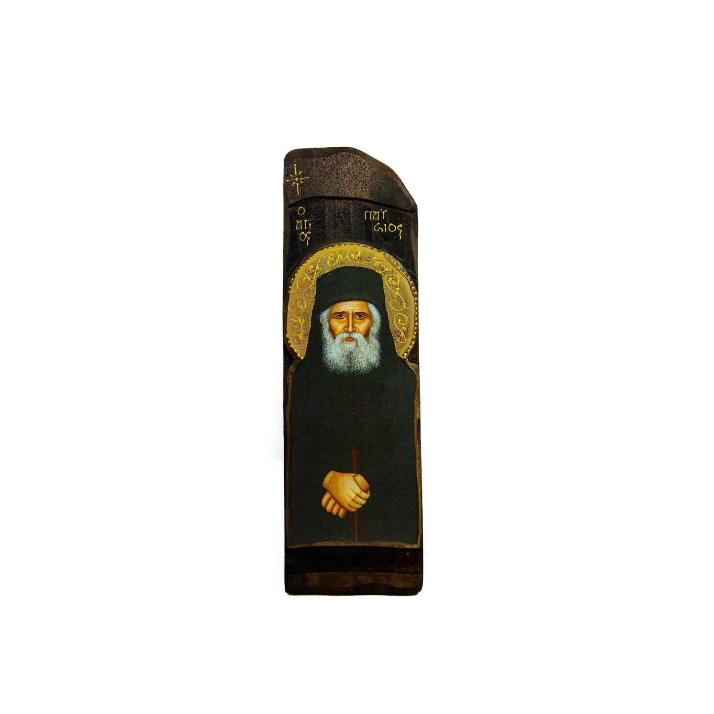 Saint Paisios of Mount Athos icon, Handmade Greek Orthodox icon St Paisios, Byzantine art wall hanging on wood plaque, religious home decor TheHolyArt
