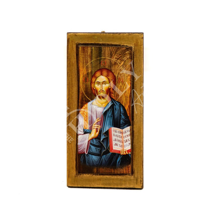 Jesus Christ icon, Handmade Greek Orthodox icon of our Lord, Byzantine art wall hanging wood plaque icon, wedding gift, religious decor - TheHolyArt