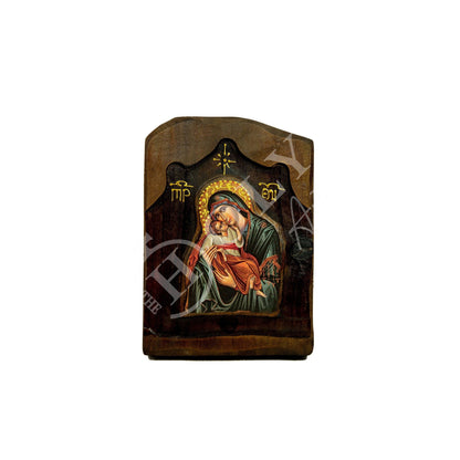 Virgin Mary icon Panagia Glykophilousa, Handmade Greek Orthodox Icon, Mother of God Byzantine art, Theotokos wall hanging wood plaque - TheHolyArt