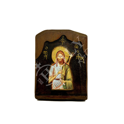 Saint John icon, Handmade Greek Orthodox icon of St John Baptist, Byzantine art wall hanging of the Forerunner wood plaque, religious decor - TheHolyArt
