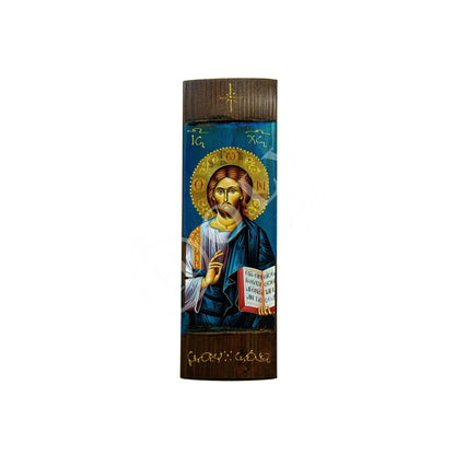 Jesus Christ icon, Handmade Greek Orthodox Icon of Our Lord Blessing, Byzantine art wall hanging wood plaque icon, religious decor - TheHolyArt