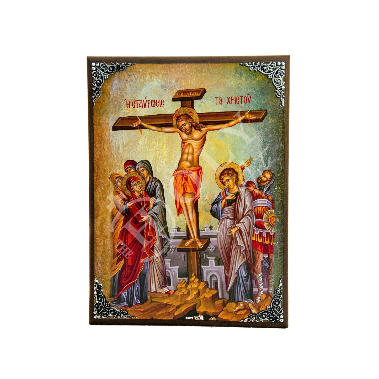 Resurrection Jesus Christ icon, Handmade Greek Orthodox icon, Byzantine art wall hanging wood plaque of our Lord rising from the dead, gift TheHolyArt