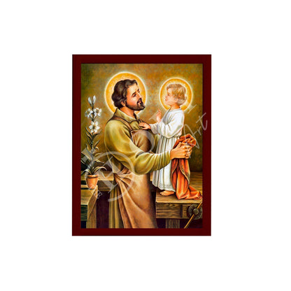Saint Joseph icon, Handmade Greek Orthodox icon of St Joseph the Betrothed, Religious wood plaque - TheHolyArt