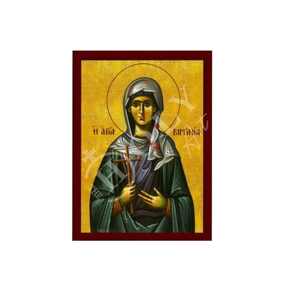 Saint Virginia icon, Handmade Greek Catholic icon of St Virginia Centurione Bracelli, Byzantine art wall hanging, religious gift - TheHolyArt