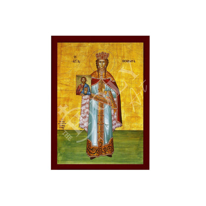 Saint Theodora icon the Empress, Handmade Greek Orthodox icon of St Theodora wife of Justinian, Byzantine art wall hanging, religious decor - TheHolyArt