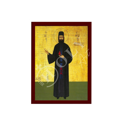 Saint Ephraim icon, Handmade Greek Orthodox icon of St Ephraim of Mount Amomon, Byzantine art wall hanging, religious gift - TheHolyArt