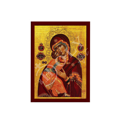 Virgin Mary icon Panagia, Greek Christian Orthodox Icon, Mother of God Byzantine art, Theotokos handmade wall hanging wood plaque - TheHolyArt