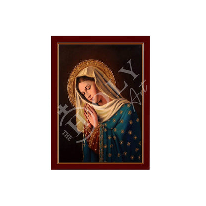 Virgin Mary icon Panagia, Handmade Greek Catholic Icon Theotokos, Mother of God Byzantine art wall hanging wood plaque icon, religious decor - TheHolyArt