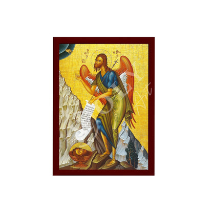 Saint John icon, Handmade Greek Orthodox icon of St John Baptist, Byzantine art wall hanging of the Forerunner wood plaque, religious decor - TheHolyArt
