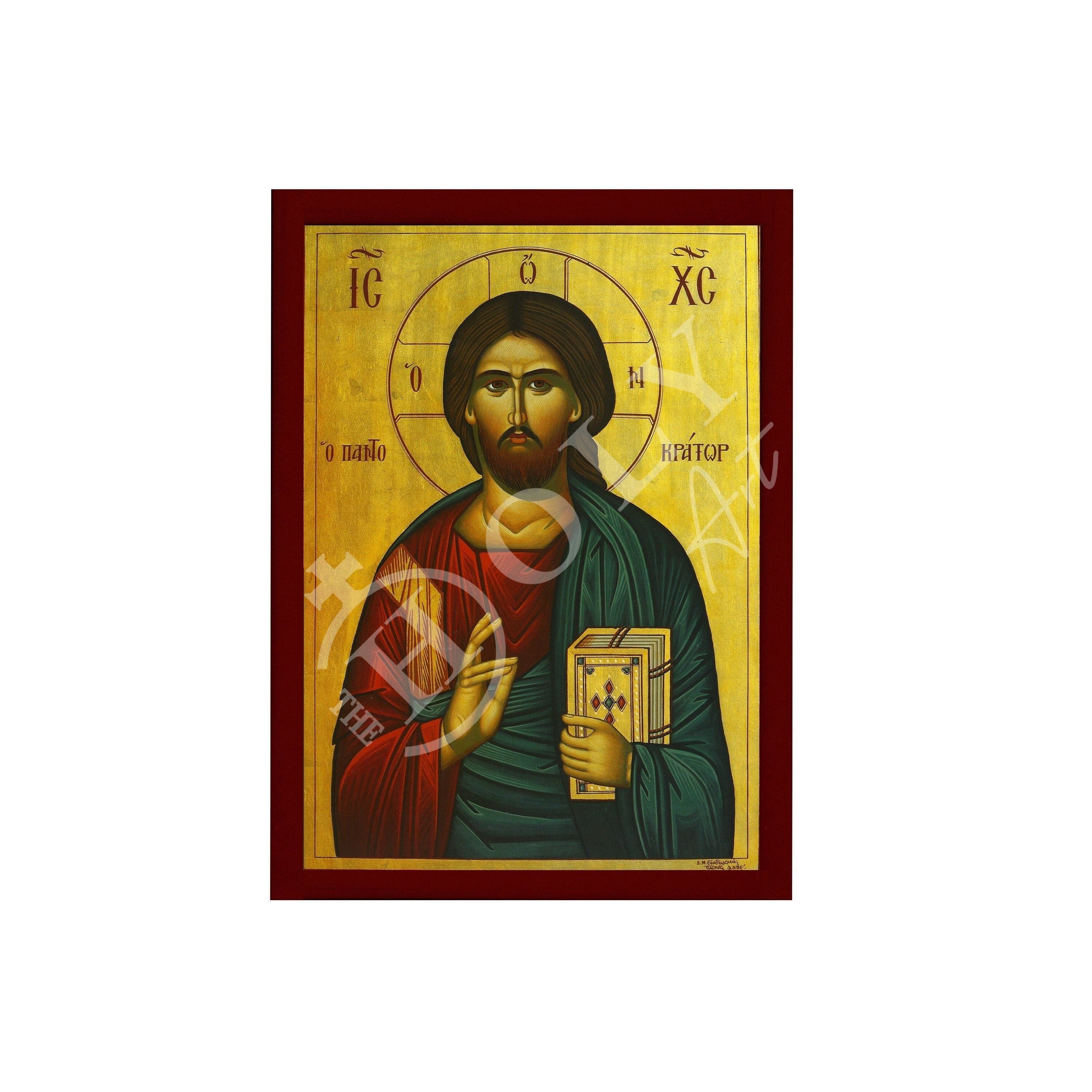 Byzantine cheapest style Christ figure painted on barnwood.