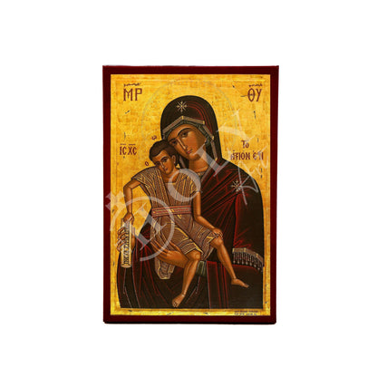 Virgin Mary icon Panagia Axion Esti, Greek Christian Orthodox Icon, Mother of God Byzantine art, Theotokos handmade wall hanging wood plaque - TheHolyArt