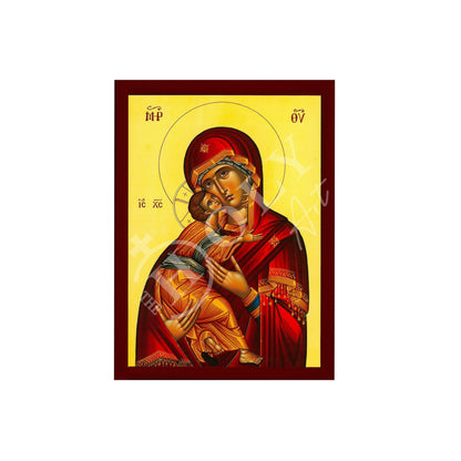 Virgin Mary icon Panagia, Greek Christian Orthodox Icon, Mother of God Byzantine art, Theotokos handmade wall hanging wood plaque - TheHolyArt