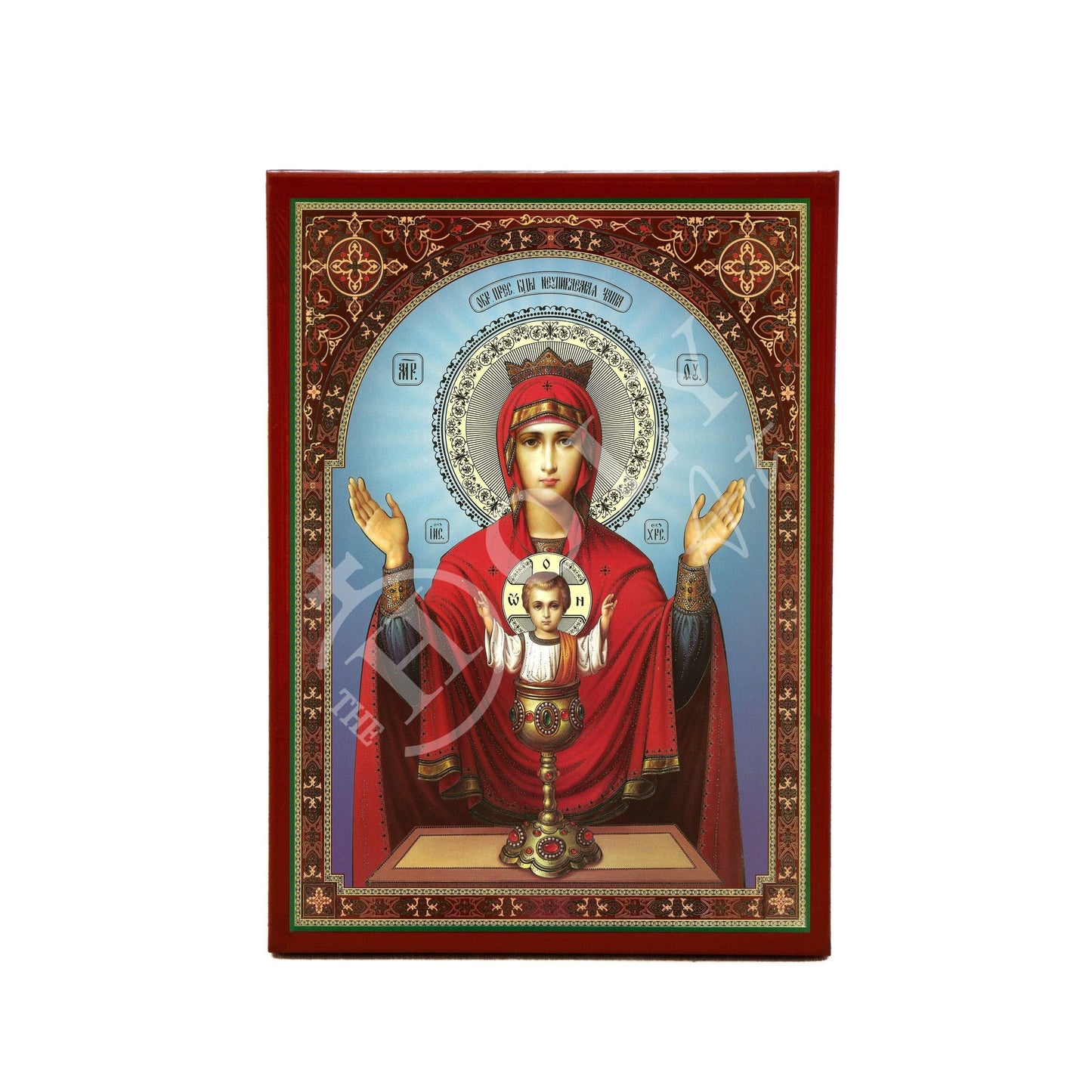 Virgin Mary icon Panagia, Handmade Greek Orthodox Icon Theotokos, Mother of God Byzantine art wall hanging wood plaque icon, religious decor - TheHolyArt