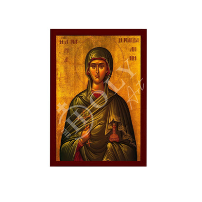 Saint Mary Magdalene icon, Handmade Greek Orthodox icon of St Mary Magdalene, Byzantine art wall hanging on wood plaque, religious gift - TheHolyArt