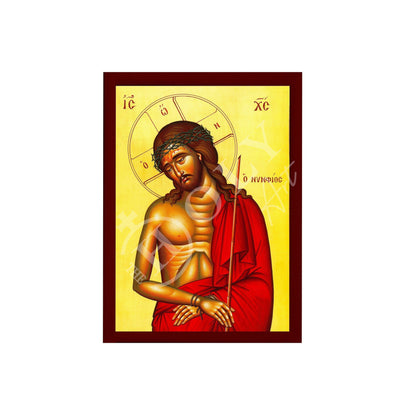 Jesus Christ icon Nymphios, Handmade Greek Orthodox icon of our Lord, Byzantine art wall hanging on wood plaque, religious icon home decor - TheHolyArt