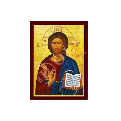Jesus Christ icon Glykys, Handmade Greek Orthodox icon of our Lord, Byzantine art wall hanging on wood plaque, religious icon home decor - TheHolyArt