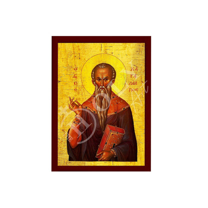 Saint Charalambos icon, Handmade Greek Orthodox icon St Haralambus of Magnesia, Byzantine art wall hanging on wood plaque, religious decor - TheHolyArt