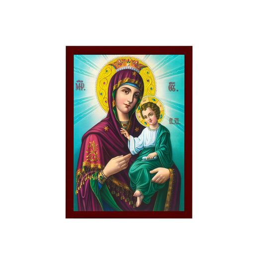 Virgin Mary icon Panagia, Handmade Greek Catholic Icon Theotokos, Mother of God Byzantine art wall hanging wood plaque icon, religious decor TheHolyArt