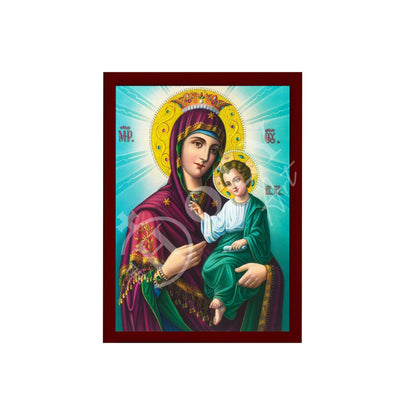 Virgin Mary icon Panagia, Handmade Greek Catholic Icon Theotokos, Mother of God Byzantine art wall hanging wood plaque icon, religious decor - TheHolyArt