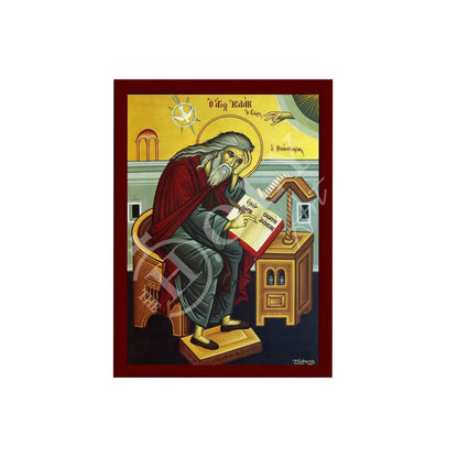 Saint Isaac icon, Handmade Greek Orthodox icon of St Isaac of Syria, Byzantine art wall hanging icon on wood plaque, religious decor - TheHolyArt