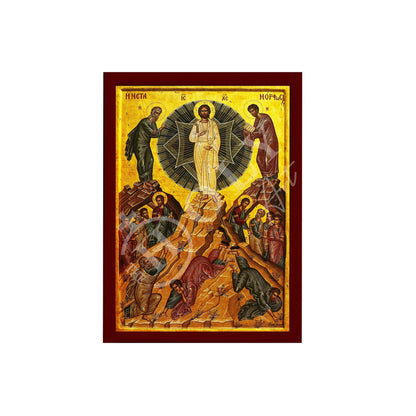 Metamorphosis Jesus Christ icon, Handmade Greek Orthodox icon of the Transfiguration, Byzantine art wall hanging wood plaque, religious gift - TheHolyArt