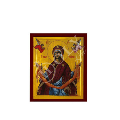 Cincture of the Theotokos icon, Virgin Mary icon Holy Belt, Handmade Greek Orthodox Icon Holy Girdle, Byzantine art wall hanging wood plaque - TheHolyArt