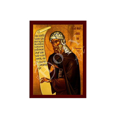 Saint John icon, Handmade Greek Orthodox icon St John of Damascus, Byzantine art wall hanging on wood plaque, religious decor - TheHolyArt