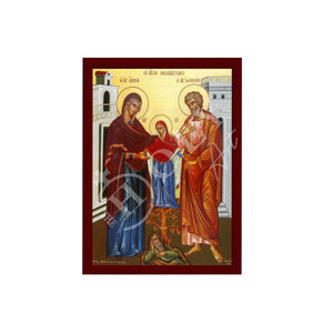 Saint Joachim and Anna icon, Handmade Greek Orthodox icon Parents of Virgin Mary, Byzantine art wall hanging on wood plaque, religious decor - TheHolyArt