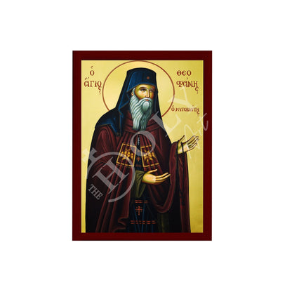 Saint Theophanes icon, Handmade Greek Orthodox icon St Theofanes Myrovlytis, Byzantine art wall hanging on wood plaque icon, religious decor - TheHolyArt