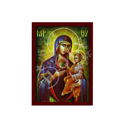Virgin Mary icon Panagia, Handmade Greek Orthodox Icon, Mother of God Byzantine art, Theotokos wall hanging wood plaque, religious decor - TheHolyArt