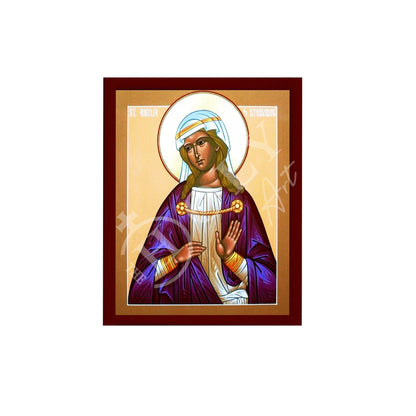 Saint Aurelia icon, Handmade Greek Catholic icon of St Aurelia Strasbourg, Catholic art wall hanging wood plaque, religious decor - TheHolyArt