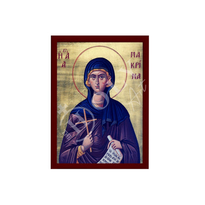 Saint Macrina icon, Handmade Greek Orthodox icon of St Macrina the younger, Byzantine art wall hanging icon wood plaque, religious decor - TheHolyArt
