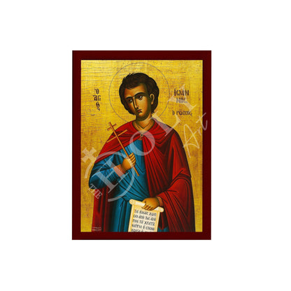 Saint John The Russian icon, Handmade Greek Orthodox icon St John, Byzantine art wall hanging on wood plaque icon, religious decor - TheHolyArt