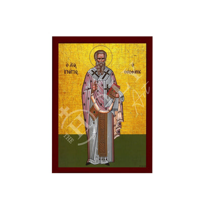 Saint Ignatius icon, Handmade Greek Orthodox icon St Ignatius of Antioch, Byzantine art wall hanging on wood plaque icon, religious decor - TheHolyArt