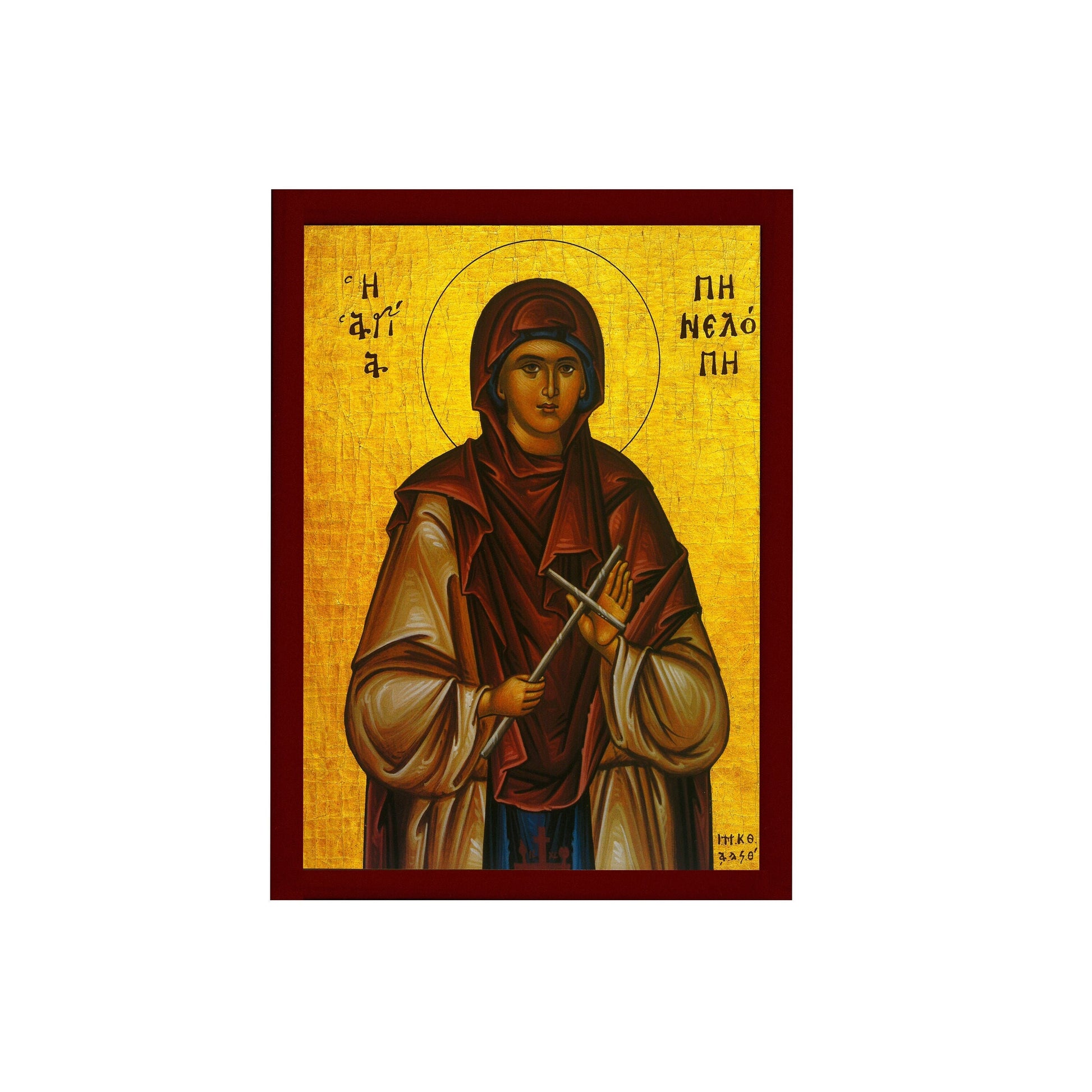 Saint Penelope icon, Handmade Greek Orthodox icon of St Penelope, Byzantine art wall hanging icon wood plaque, religious decor TheHolyArt