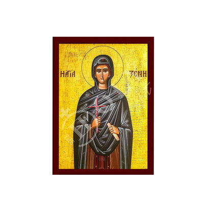 Saint Xeni icon, Handmade Greek Orthodox icon of St Xeni, Byzantine art wall hanging icon wood plaque, religious decor - TheHolyArt