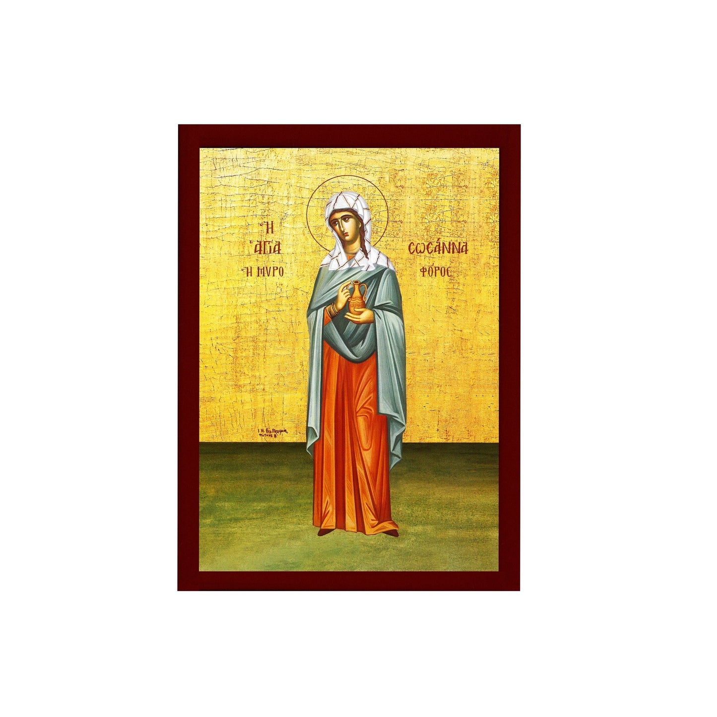 Saint Sussana icon, Handmade Greek Orthodox icon St Susan, Byzantine art wall hanging on wood plaque icon, religious decor TheHolyArt