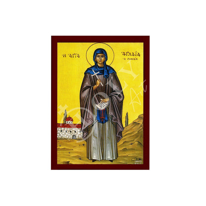 Saint Aglaea icon, Handmade Greek Orthodox icon St Aglaia of Rome, Byzantine art wall hanging on wood plaque icon, religious decor - TheHolyArt