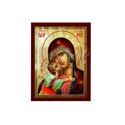 Virgin Mary icon Panagia, Handmade Greek Orthodox Icon, Mother of God Byzantine art, Theotokos wall hanging wood plaque, religious decor - TheHolyArt
