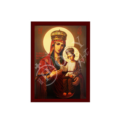 Virgin Mary icon Panagia, Handmade Greek Orthodox Icon, Mother of God Byzantine art, Theotokos wall hanging wood plaque, religious decor - TheHolyArt