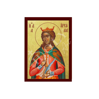 Saint Ursula icon, Handmade Greek Orthodox icon St Ursula, Byzantine art wall hanging on wood plaque icon, religious decor - TheHolyArt
