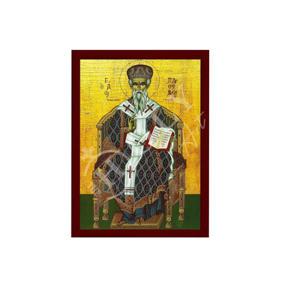 Saint Parthenius icon, Handmade Greek Orthodox icon St Parthenios, Byzantine art wall hanging on wood plaque icon, religious decor - TheHolyArt