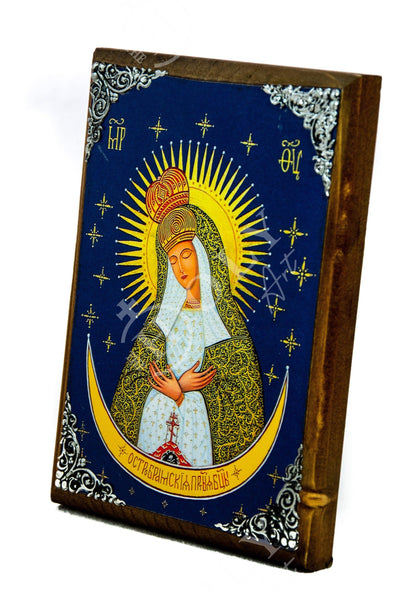 Virgin Mary icon Panagia of Stars, Handmade Greek Orthodox Icon, Mother of God Byzantine art, Theotokos wall hanging wood plaque decor - TheHolyArt