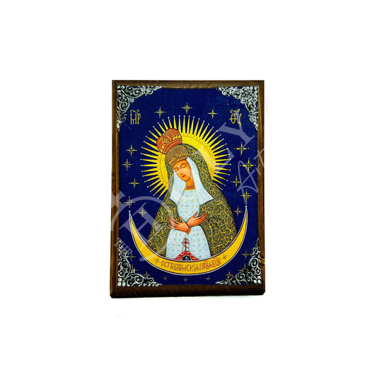 Virgin Mary icon Panagia of Stars, Handmade Greek Orthodox Icon, Mother of God Byzantine art, Theotokos wall hanging wood plaque decor TheHolyArt