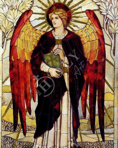 Archangel Uriel icon, Handmade Greek Orthodox icon of St Uriel, Byzantine art wall hanging on wood plaque religious icon, religious gift - TheHolyArt