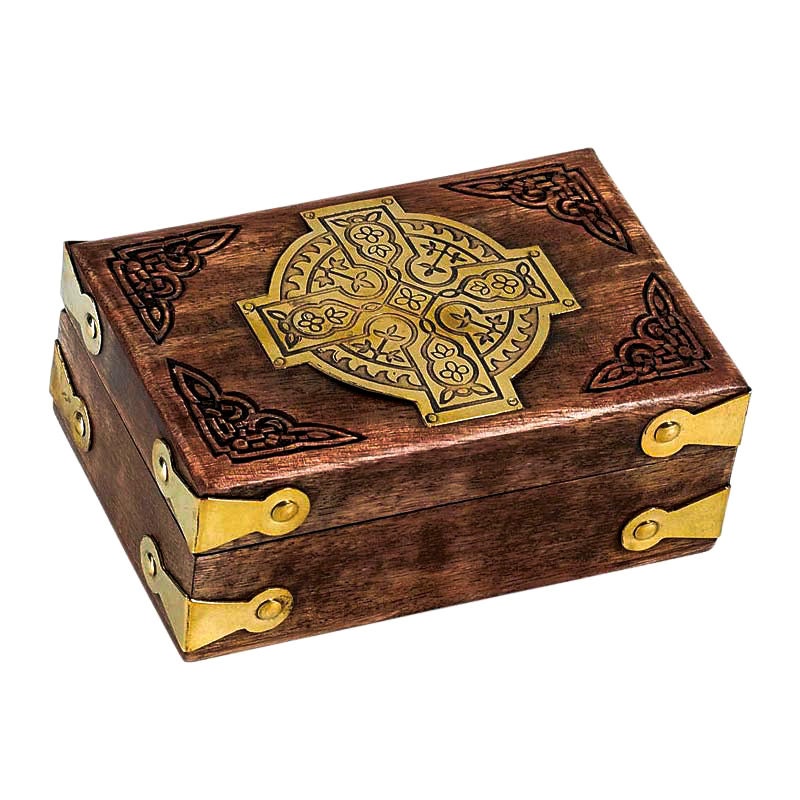 Handmade Religious carved wooden Prayer box with Christian Cross, Greek Vintage Decorative Jewelry Keepsake box 15x10x6cm vintage gift TheHolyArt