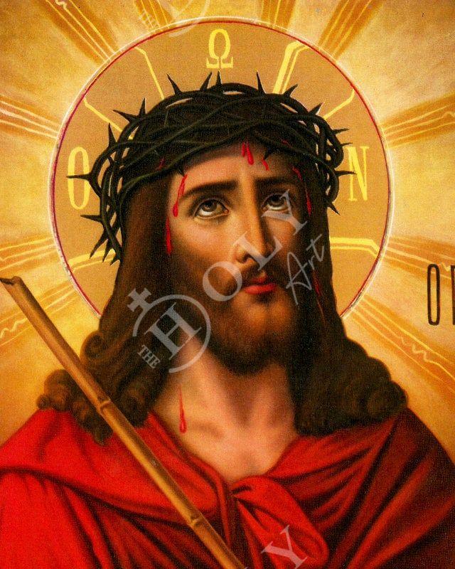 Jesus Christ icon Nymphios, Handmade Greek Orthodox icon of our Lord, Byzantine art wall hanging on wood plaque, religious icon home decor TheHolyArt