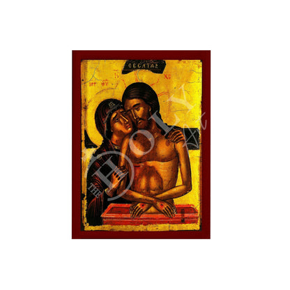 Humiliation of Jesus Christ icon, Handmade Greek Orthodox icon of Extreme Humility, Byzantine art wall hanging wood plaque, religious decor - TheHolyArt